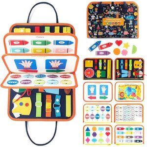 Busy Board Toddler Travel Toys Sensory Toys for Toddlers 1 2 3 4, Learning Toys